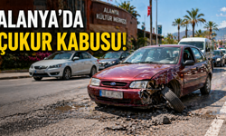 Alanya’da çukur kabusu: Araç perte çıktı!