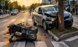Yaya geçidindeki motosiklet kazası ucuz atlatıldı