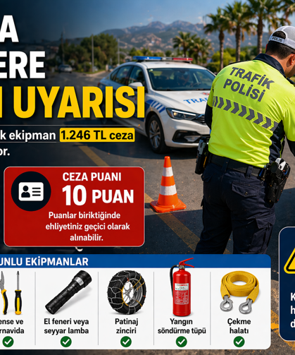 Alanya’da sürücülere ekipman uyarısı