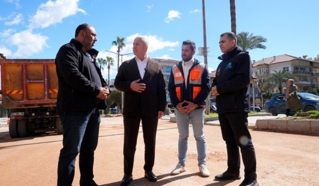 Atatürk Caddesi’ndeki yenileme çalışmalarında sona gelindi