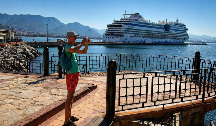 Alanya’ya kruvaziyer akını: 2 bin 129 turist geldi
